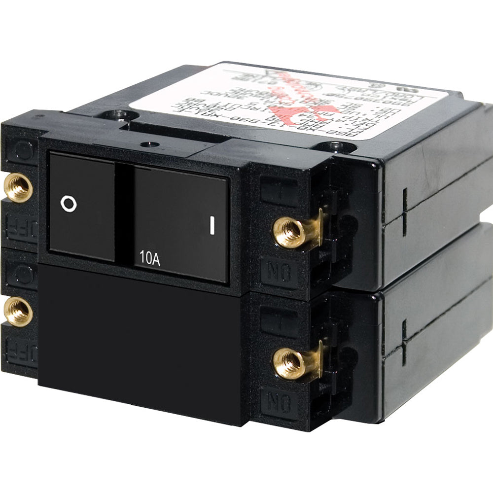 Blue Sea 7410 ASeries Flat Rocker Circuit Breaker  Double Pole  10A 