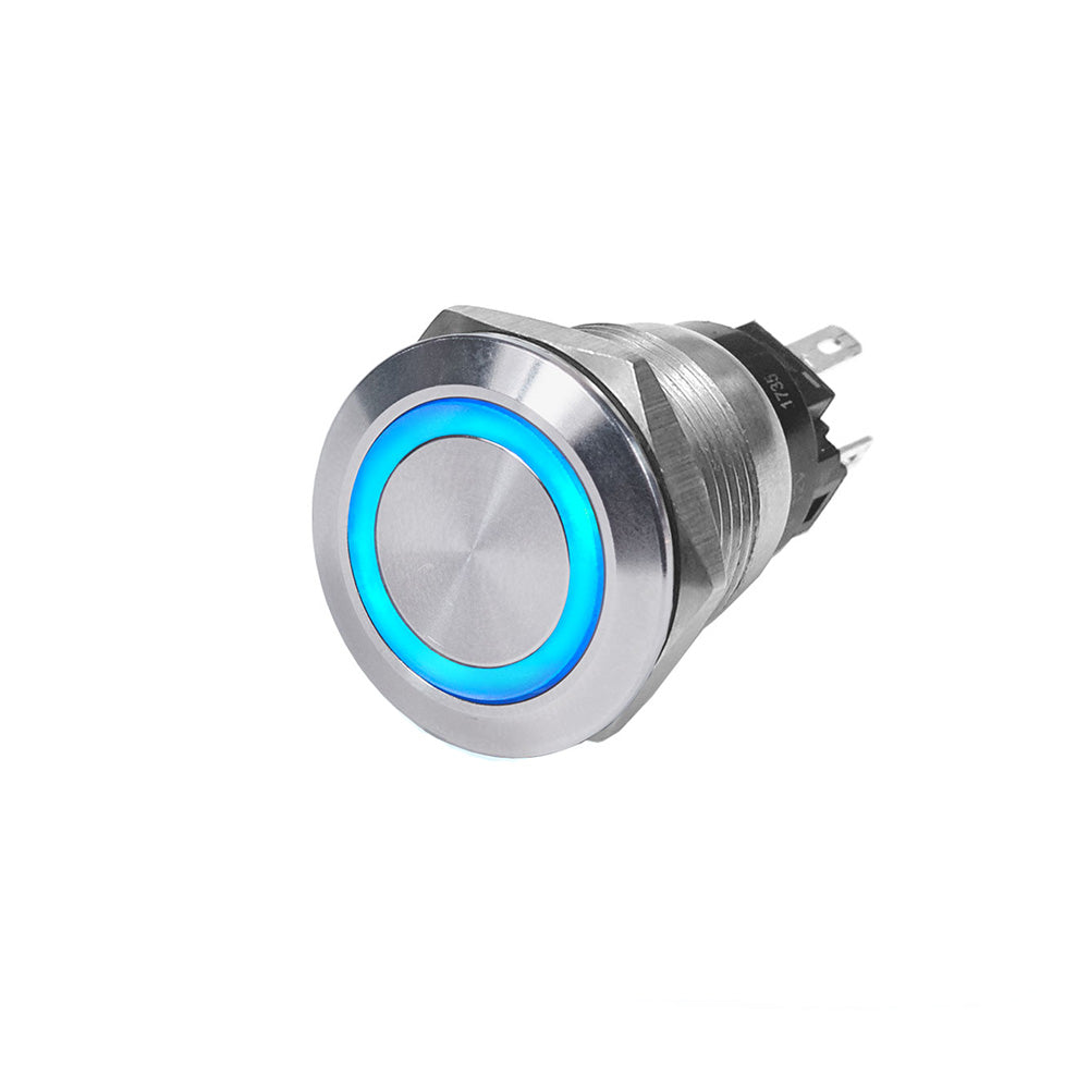 Blue Sea 4161 SS Push Button Switch  OffOn  Blue  10A 