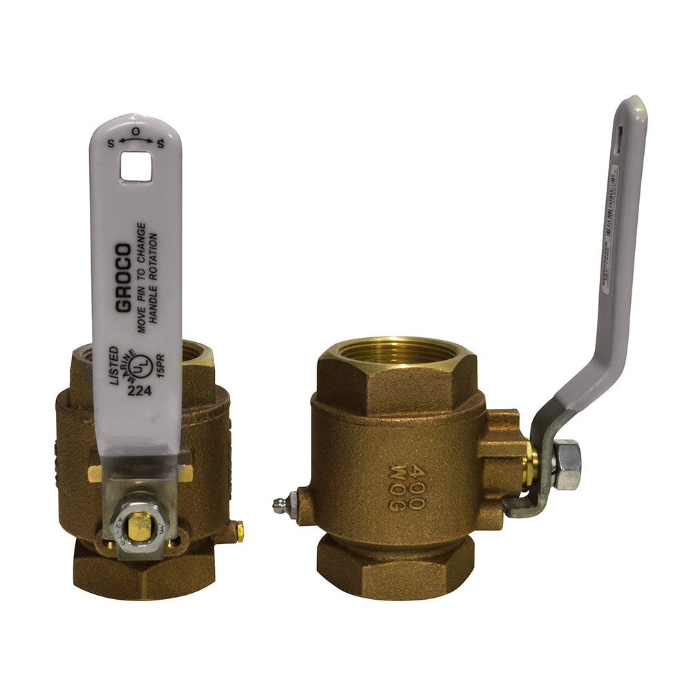 GROCO 34 NPT Bronze InLine Ball Valve IBV750