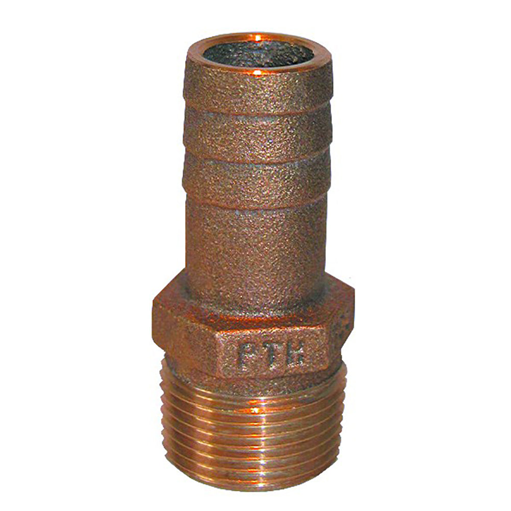 GROCO 114 NPT x 118 ID Bronze Pipe to Hose Straight Fitting 