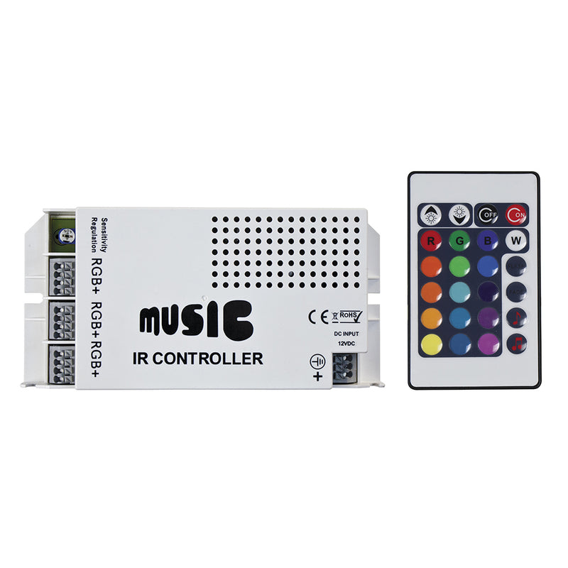 HEISE Sound Activated RGB Controller w/IR Remote [HE-RGBSAC-1]