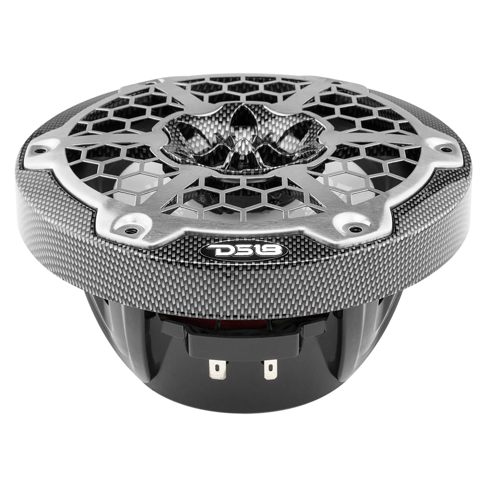 DS18 HYDRO 6.5" 2-Way Marine Speakers w/RGB LED Lights 300W - Black Carbon Fiber [CF-65]