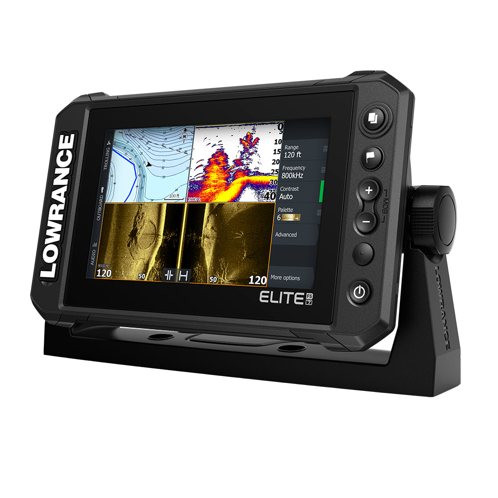 Lowrance Elite FS 7 Chartplotter Fishfinder w/Active Imaging 3in1 Transom Mount Transducer 
