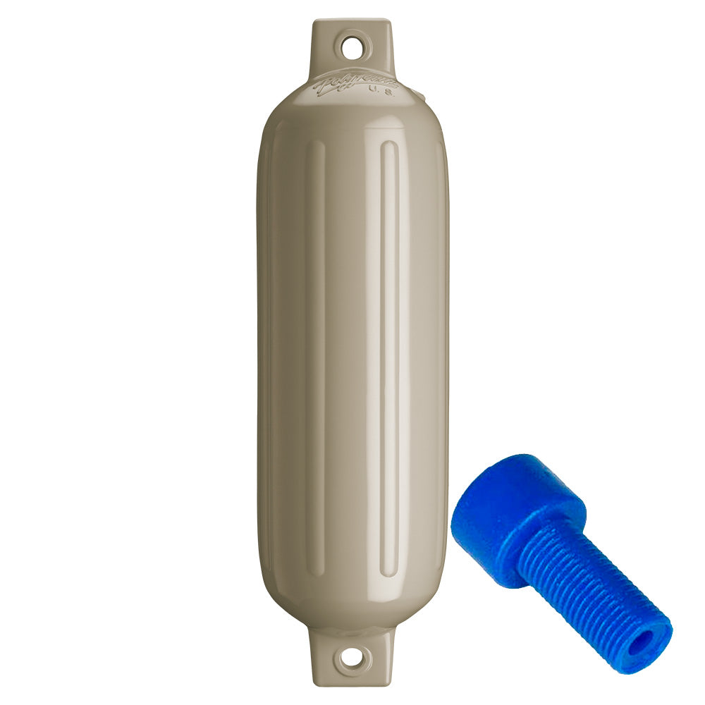 Polyform G-4 Twin Eye Fender 6.5" x 22" - Sand w/Adapter [G-4 SAND W/AIR ADAPTER]