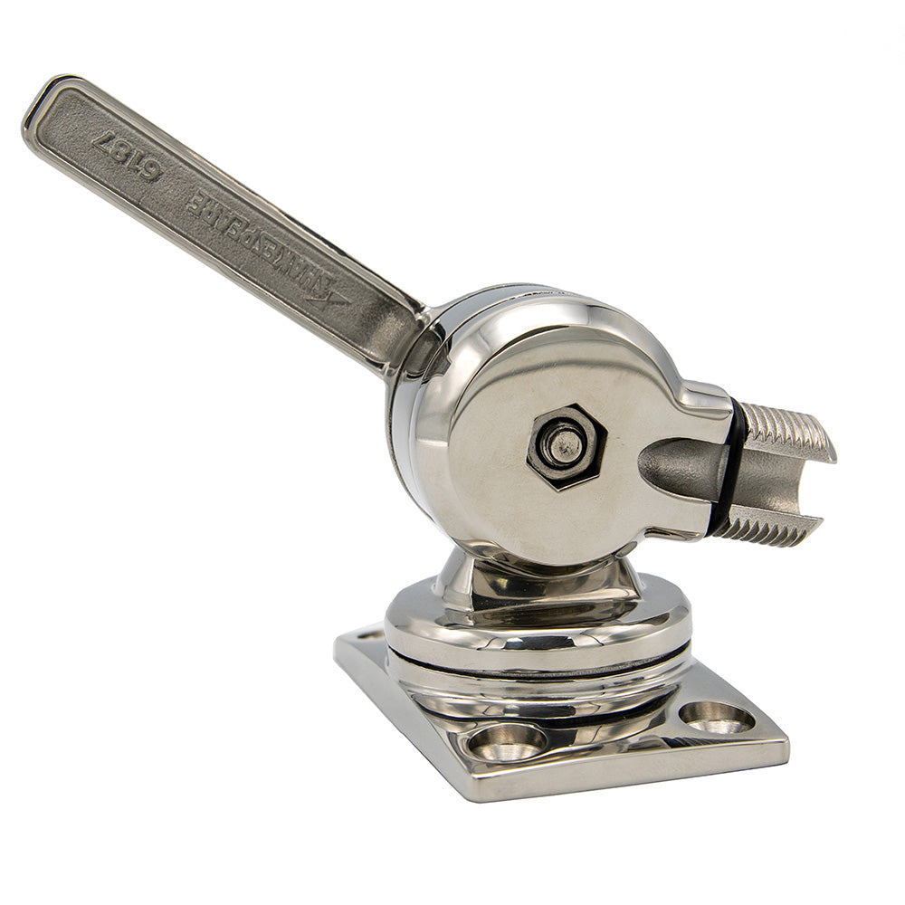 Shakespeare 6187 Sleek  Compact Stainless Steel Rotatable 4Way Ratchet Mount 