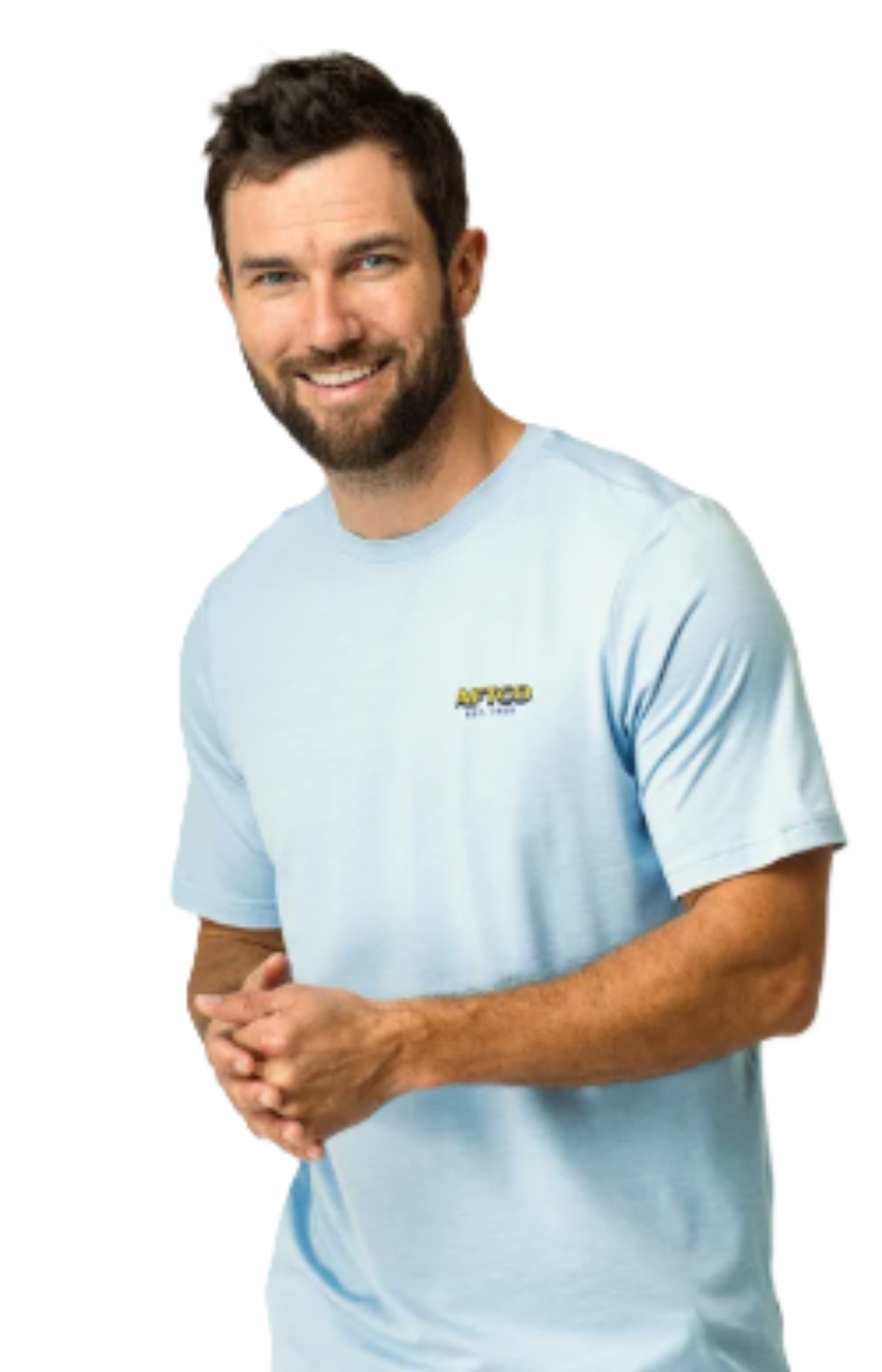 AFTCO Men's Greetings SS Sun Protection Shirt Airy Blue Heather