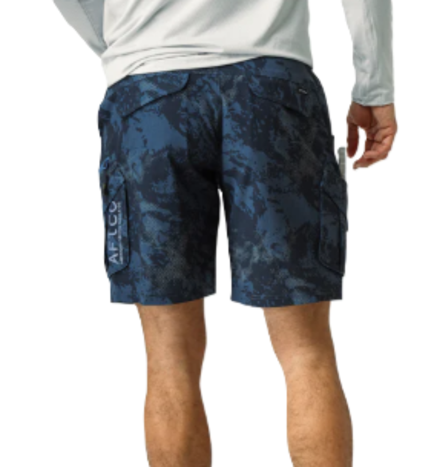 AFTCO Men's Pinnacle Shorts Naval Storm Camo