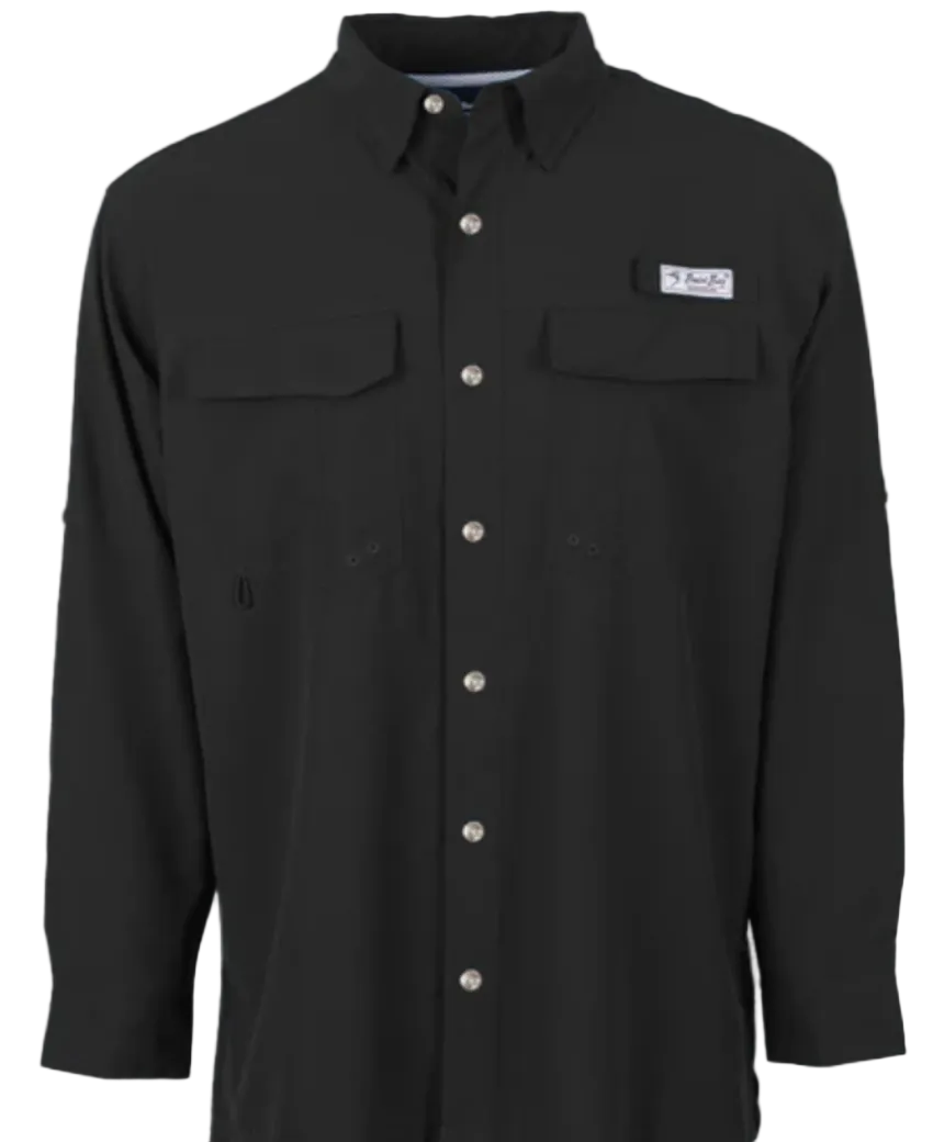 Bimini Bay Men's Flats V LS Shirt Black