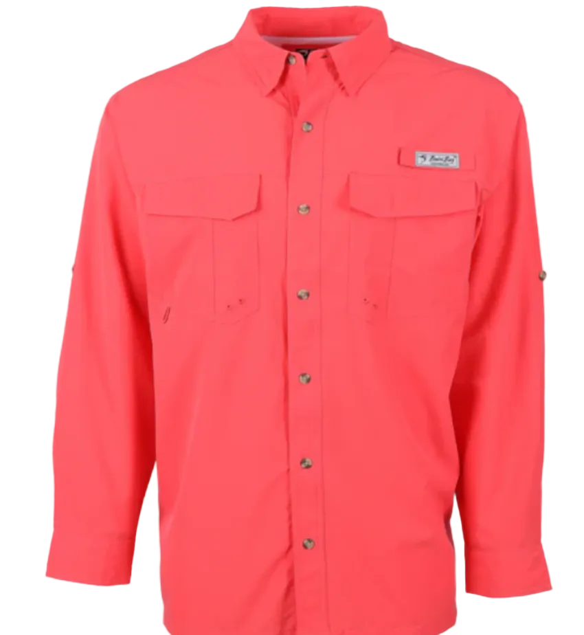 Bimini Bay Men's Flats V LS Shirt Cayenne