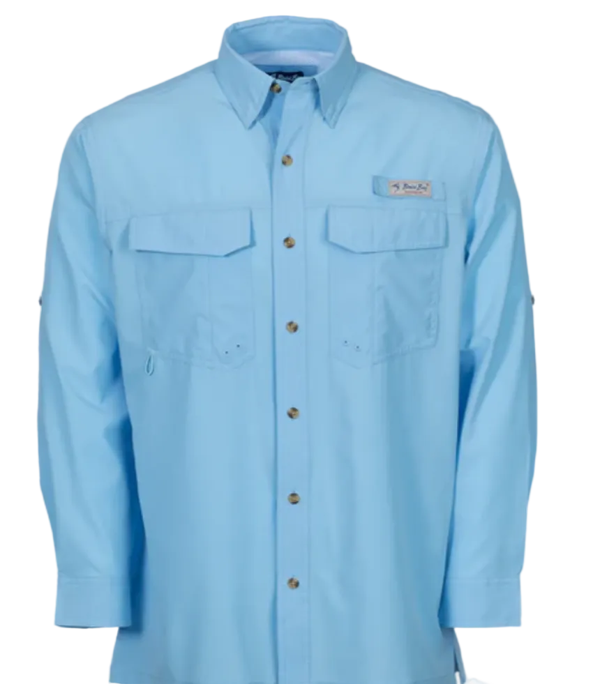 Bimini Bay Men's Flats V LS Shirt Placid Blue