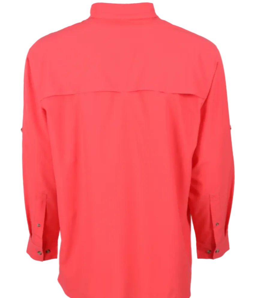 Bimini Bay Men's Flats V LS Shirt Cayenne