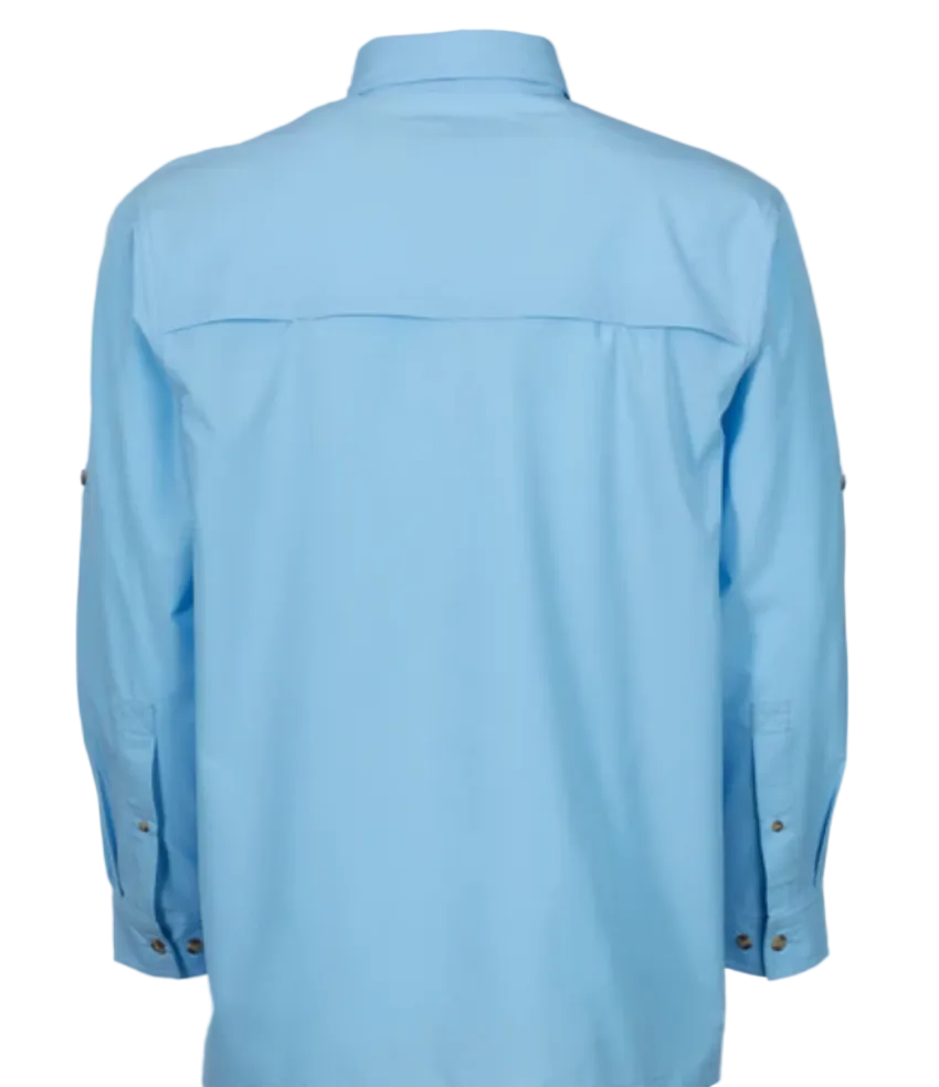 Bimini Bay Men's Flats V LS Shirt Placid Blue
