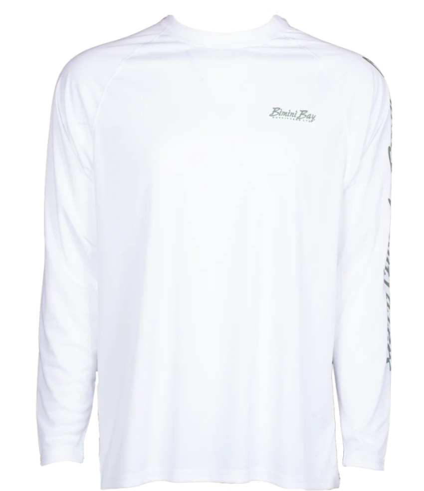 Bimini Bay Men's Hook M' Performance LS Alligator Shirt White