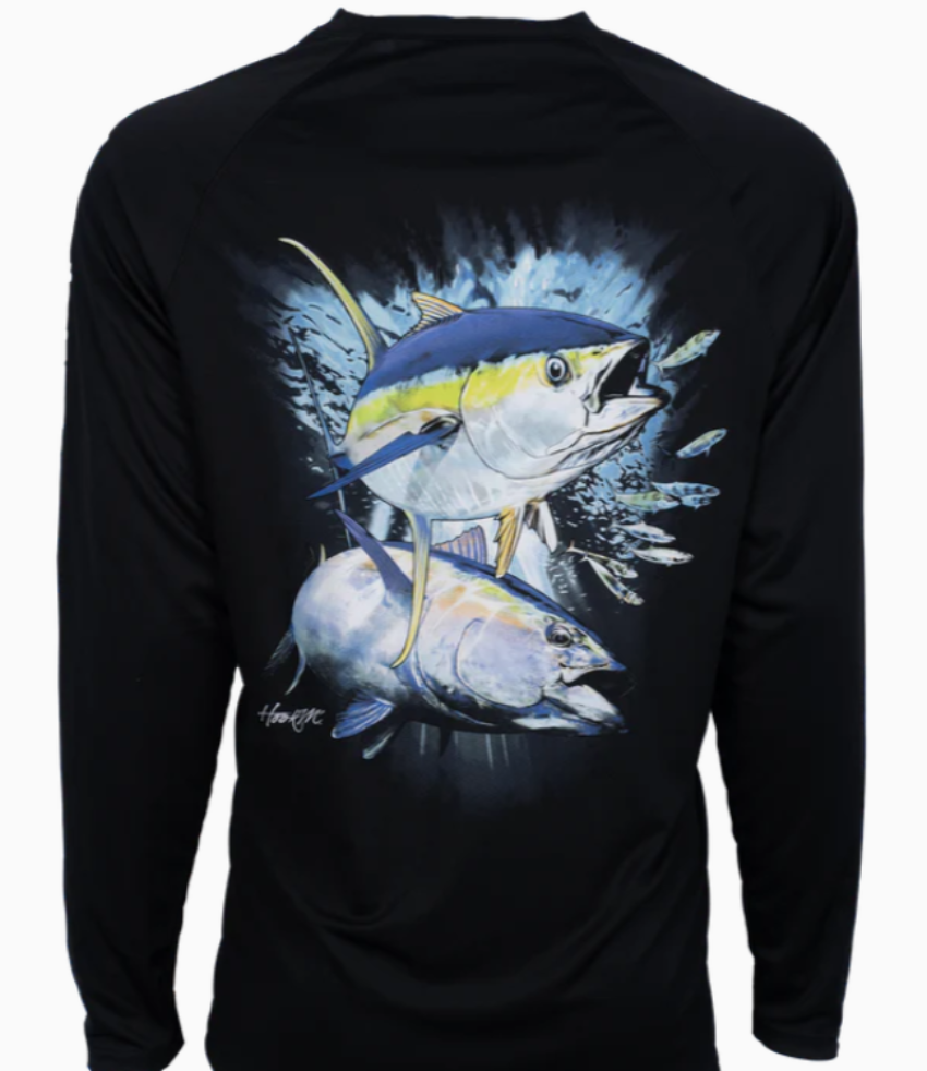 Bimini Bay Men's Hook M' Performance LS Yellowfin Shirt Black