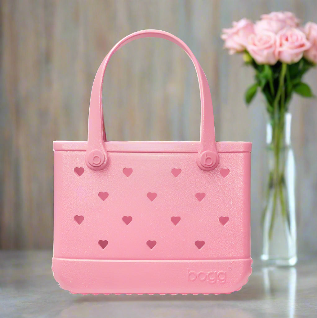 Bitty Bogg Bag Heart Shimmer Bubblegum Pink