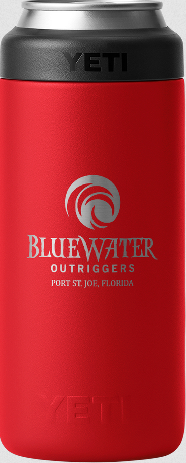 Bluewater Outriggers Custom Yeti Rambler 12oz Colster Slim Rescue Red