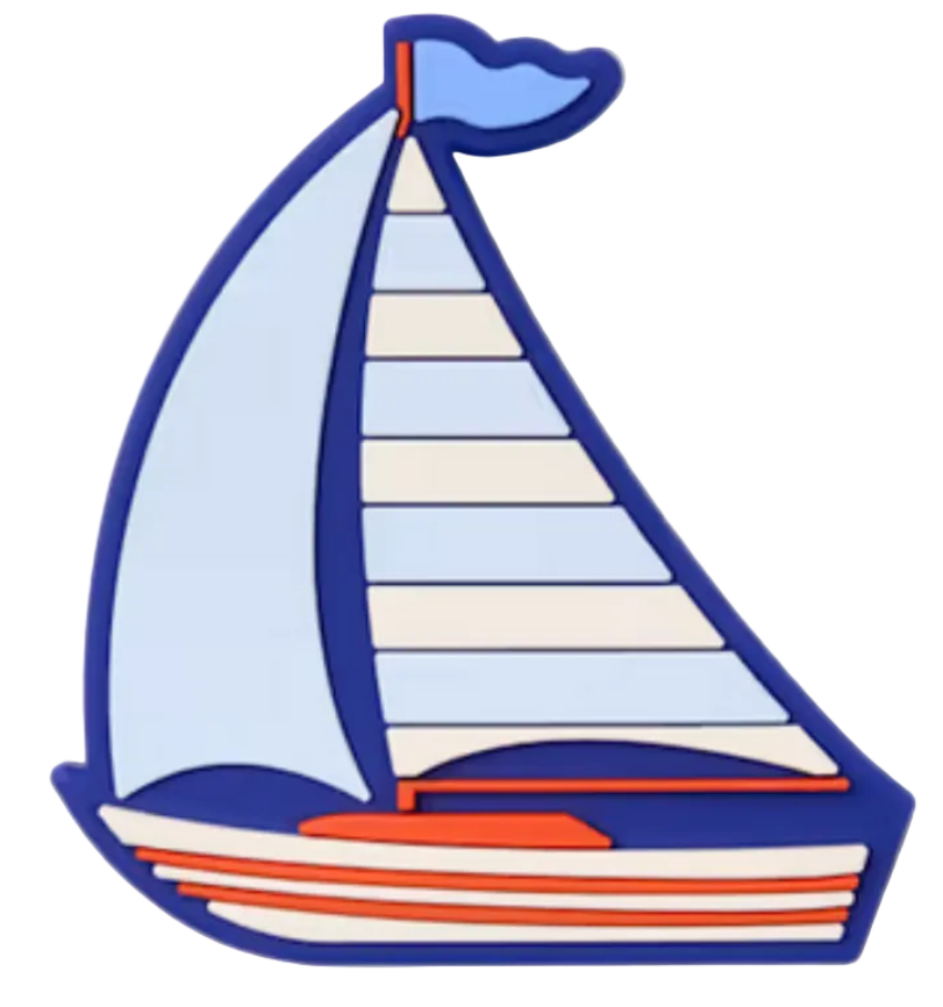 Bogg Bit Blue Sailboat