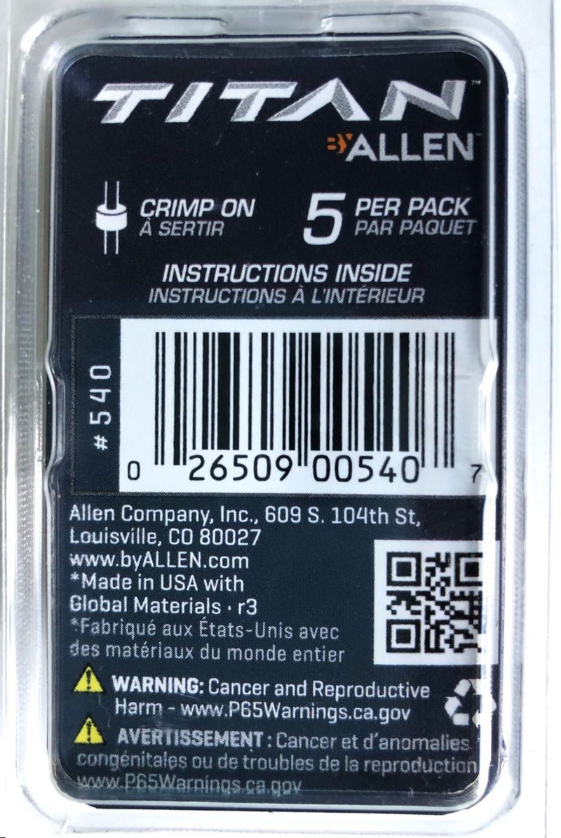 Allen Titan Brass Arrow Nock Set 5pk
