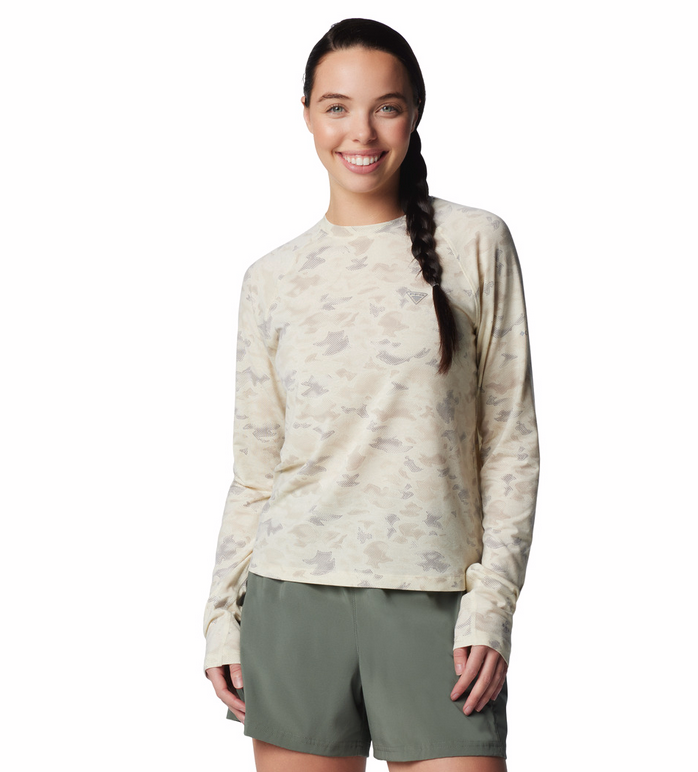 COLUMBIA Women's PFG Uncharted Knit LS Shirt (Stone Uncharted Waters)