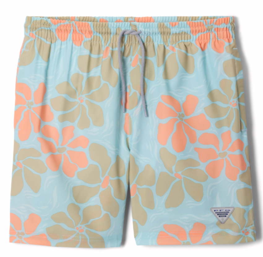 Columbia Boy's PFG Rambler Printed Water Short Marine Light Floated