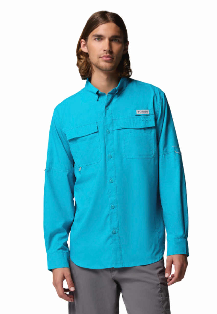 Columbia Men's Blood and Guts V LS Shirt Ocean Teal
