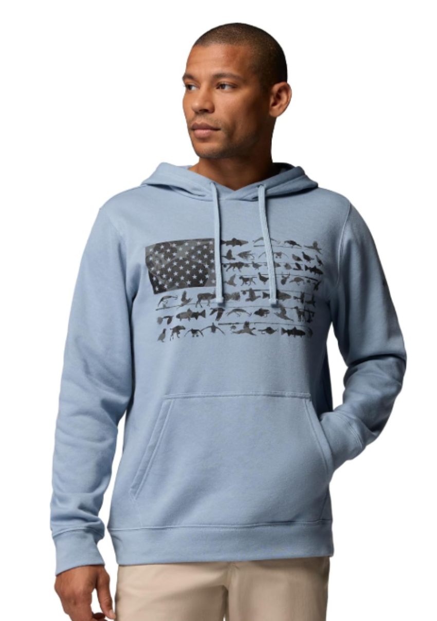 Columbia Men's PFG Fish Flag II Hoodie Dockside Blue
