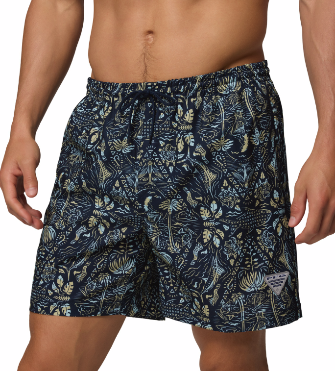 Columbia Men's PFG Rambler Printed Water Shorts Collegiate Navy Seasirens