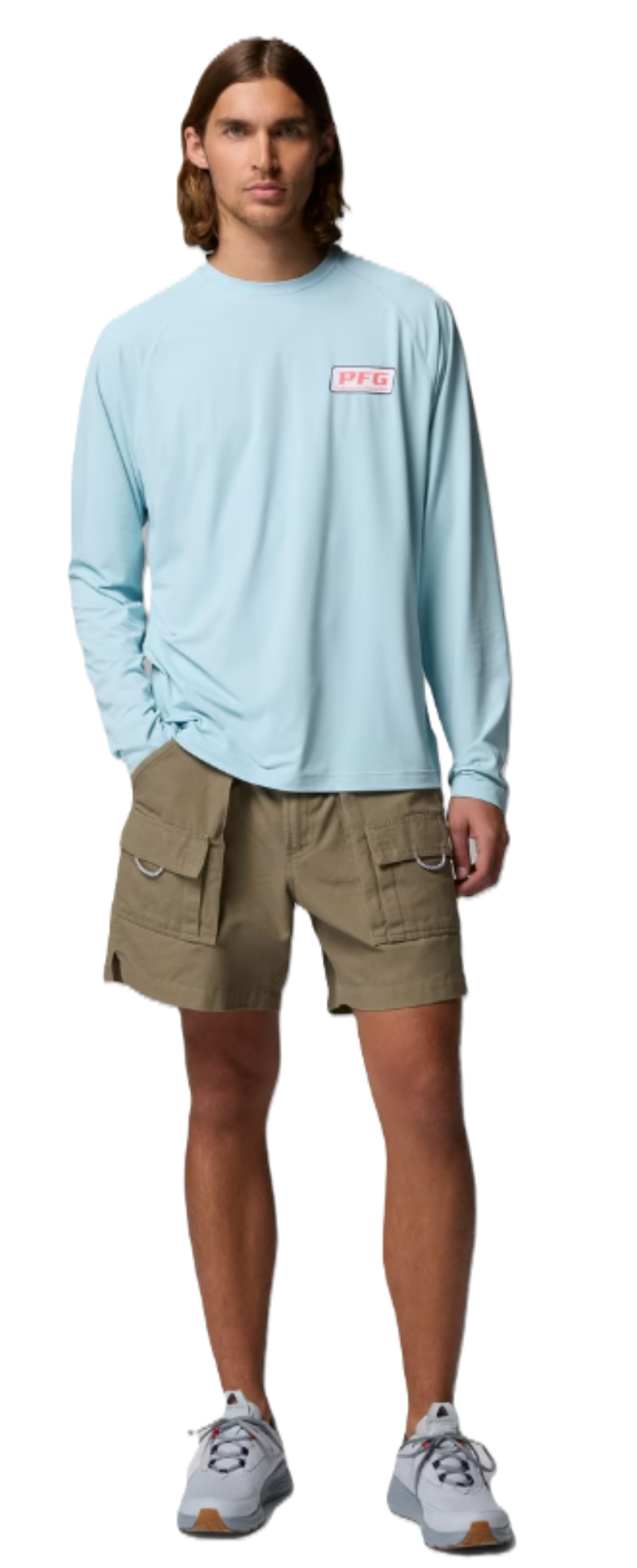 Columbia Men's PFG Solar Stream II Graphic LS Shirt Marine Light