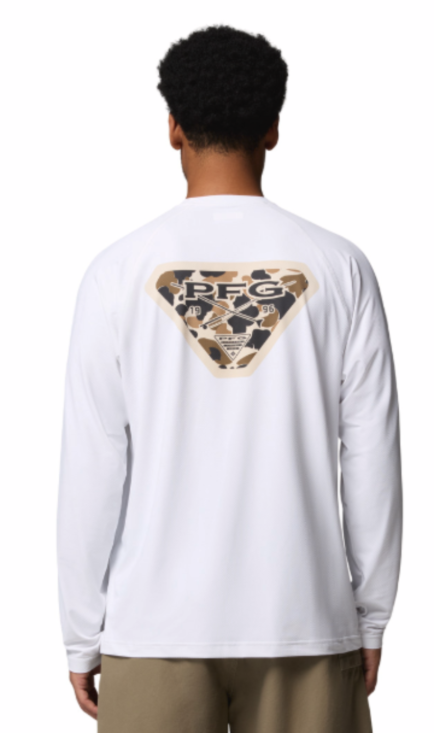 Columbia Men's PFG Solar Stream II Graphic LS Shirt White