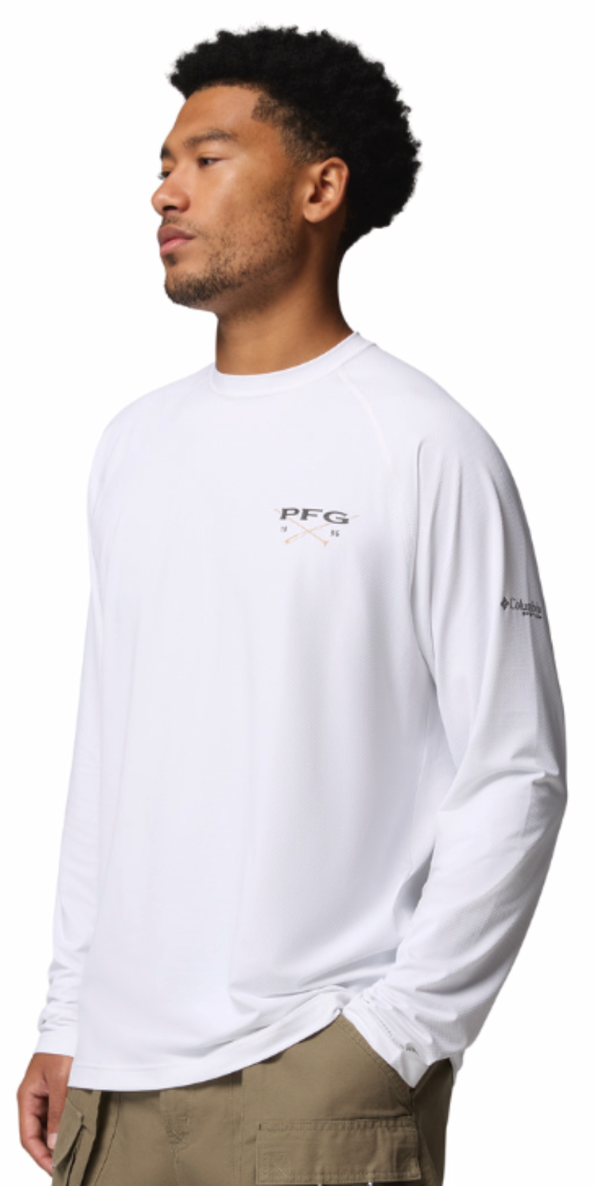 Columbia Men's PFG Solar Stream II Graphic LS Shirt White
