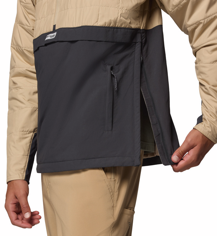 Columbia Men's PFG Uncharted II Insulated Anorak Ancient Fossil, Shark
