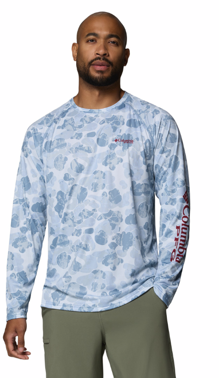 Columbia Men's Super Terminal Tackle PFG Frigate Frenz LS Shirt Dark Mirage Deltawoods