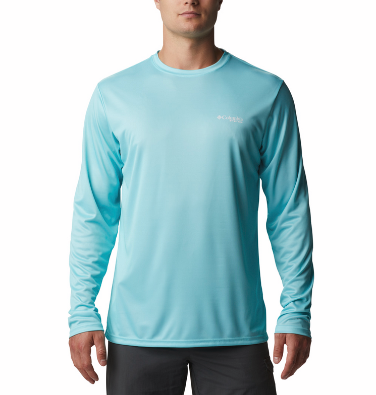 Columbia Men's Terminal Tackle PFG State Triangle LS Shirt Gulf Stream