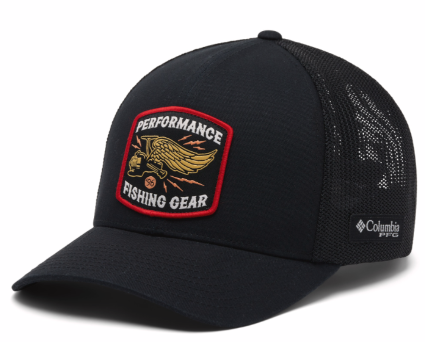 Columbia PFG Patch Mesh Ball Cap Black/Spin Flyer