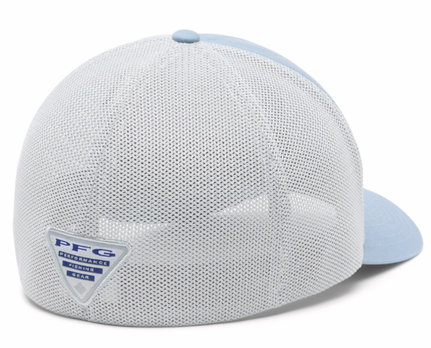 Columbia PFG Patch Mesh Ball Cap Dockside Blue Mackerel Tin