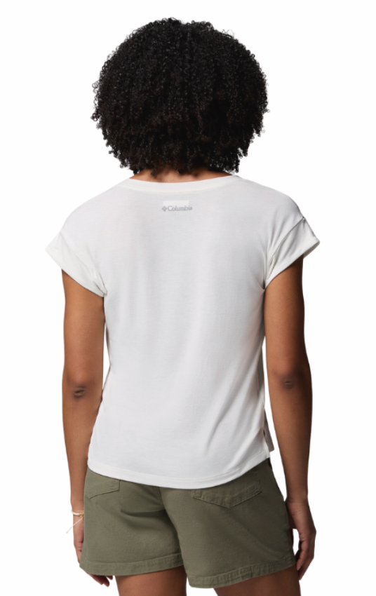 Columbia Women's Daniela Falls V Neck SS Shirt Sea Salt
