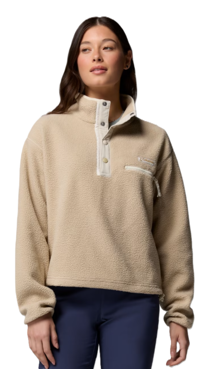Columbia Women's Helvetia II Cropped Half Snap Fleece Pullover Ancient Fossil