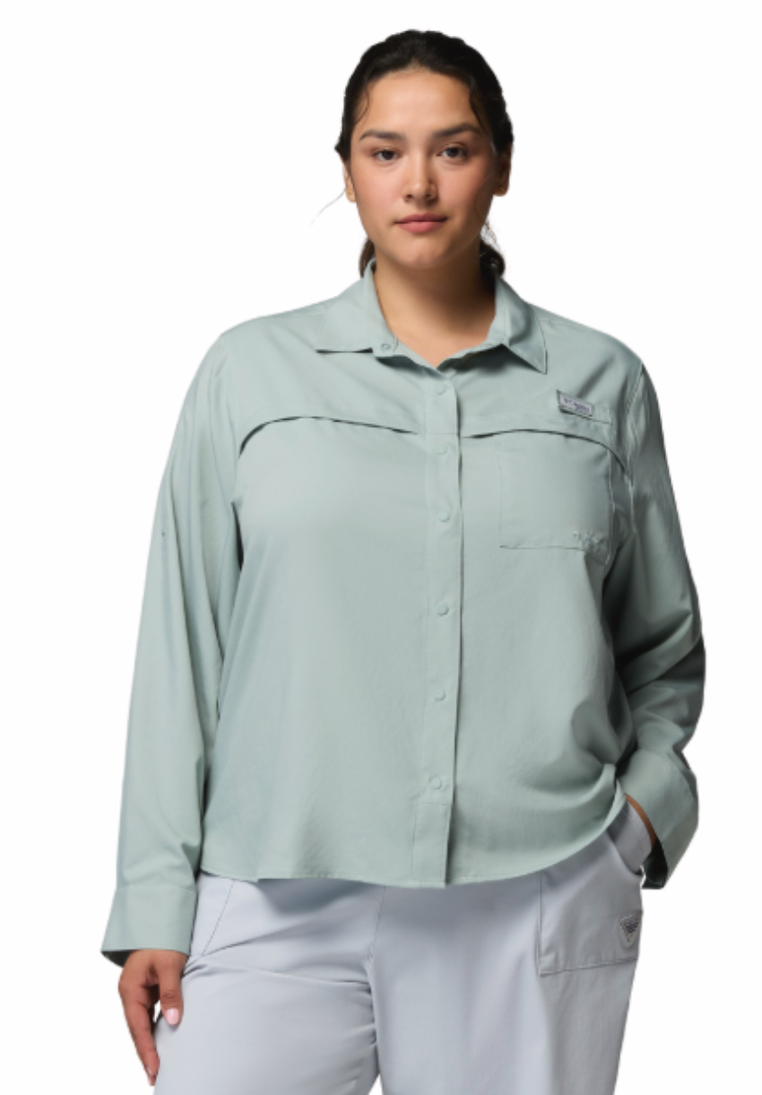 Columbia Women's PFG Castback Woven LS Shirt Niagara