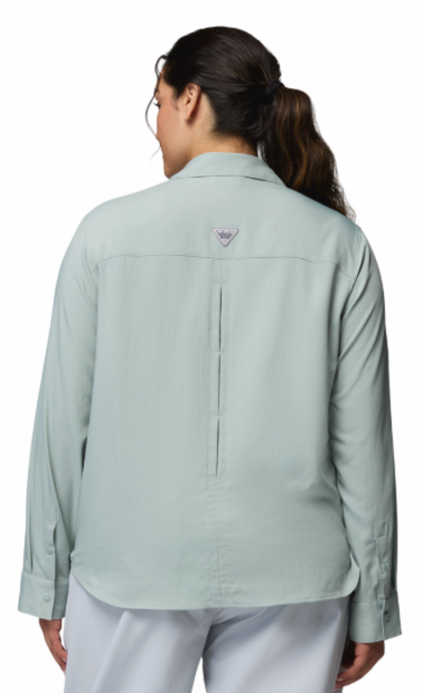 Columbia Women's PFG Castback Woven LS Shirt Niagara