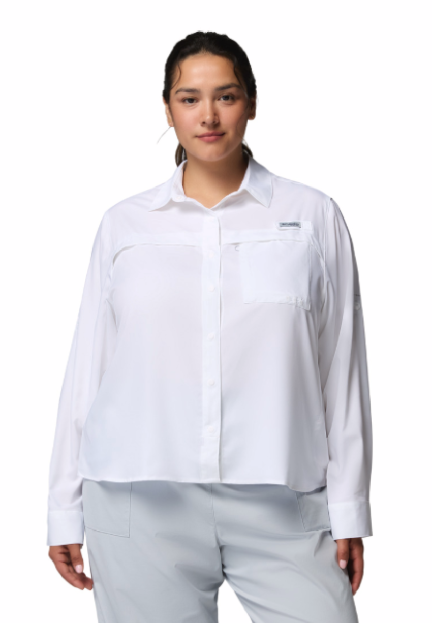 Columbia Women's PFG Castback Woven LS Shirt White
