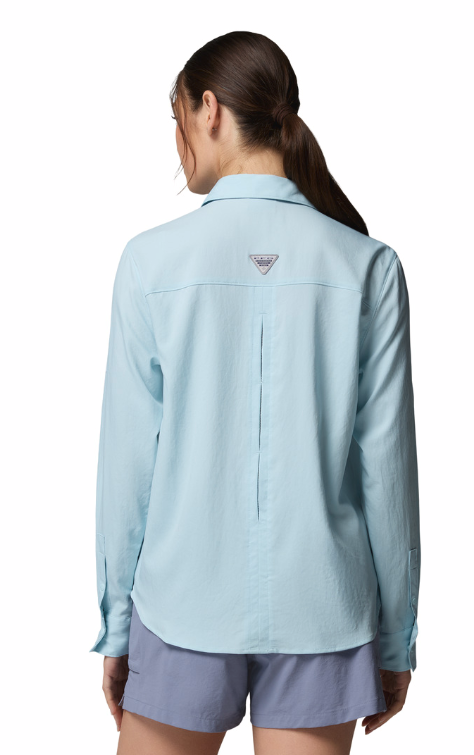 Columbia Women's PFG Castback Woven LS Shirt Marine