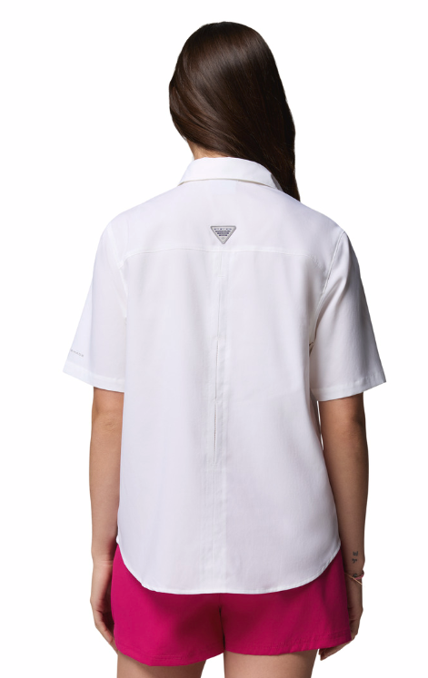 Columbia Women's PFG Castback Woven SS Shirt White