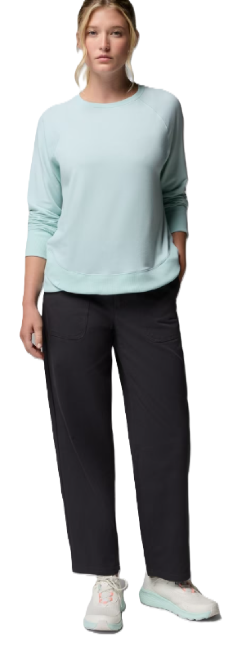 Columbia Women's PFG Open Water Essential Crew LS Tee Marine Light