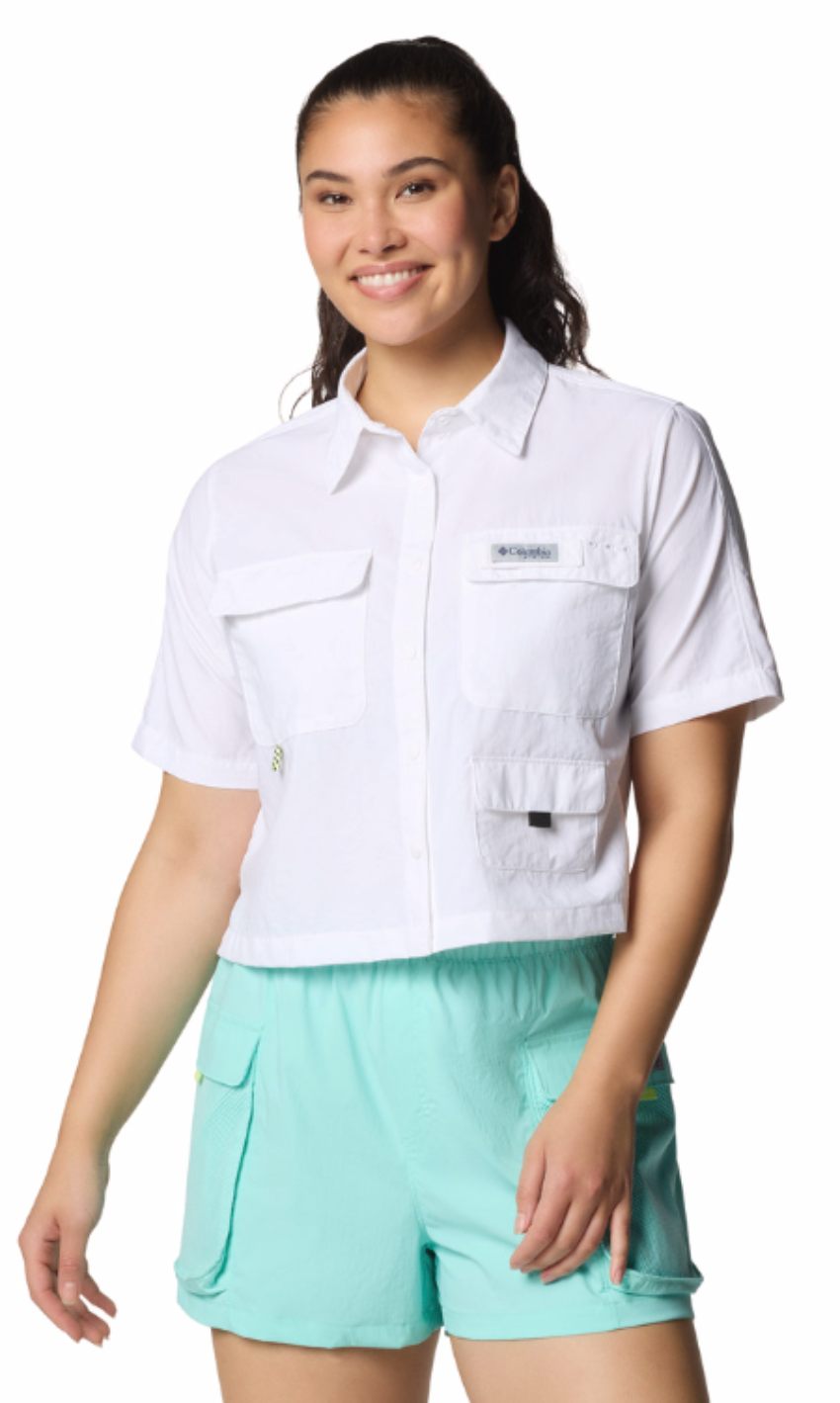 Columbia Women's PFG Open Water SS Shirt White