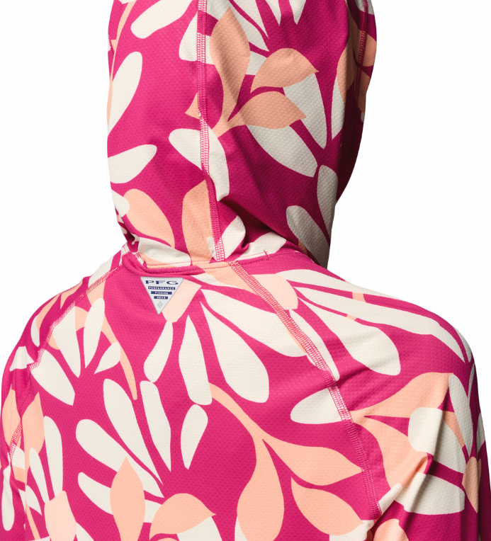 Columbia Women's PFG Super Solar Stream Hoodie Guava Pink Petals