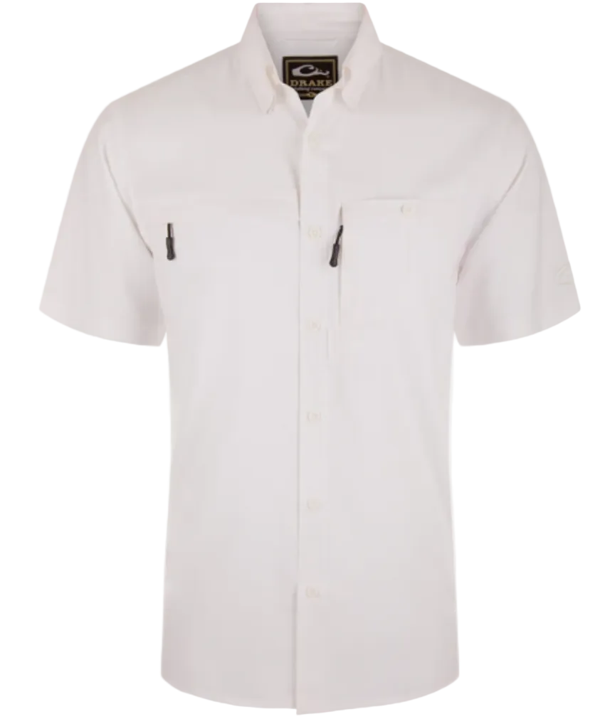 Drake Men's Americana 8-Shot Flyweight SS Shirt Bright White