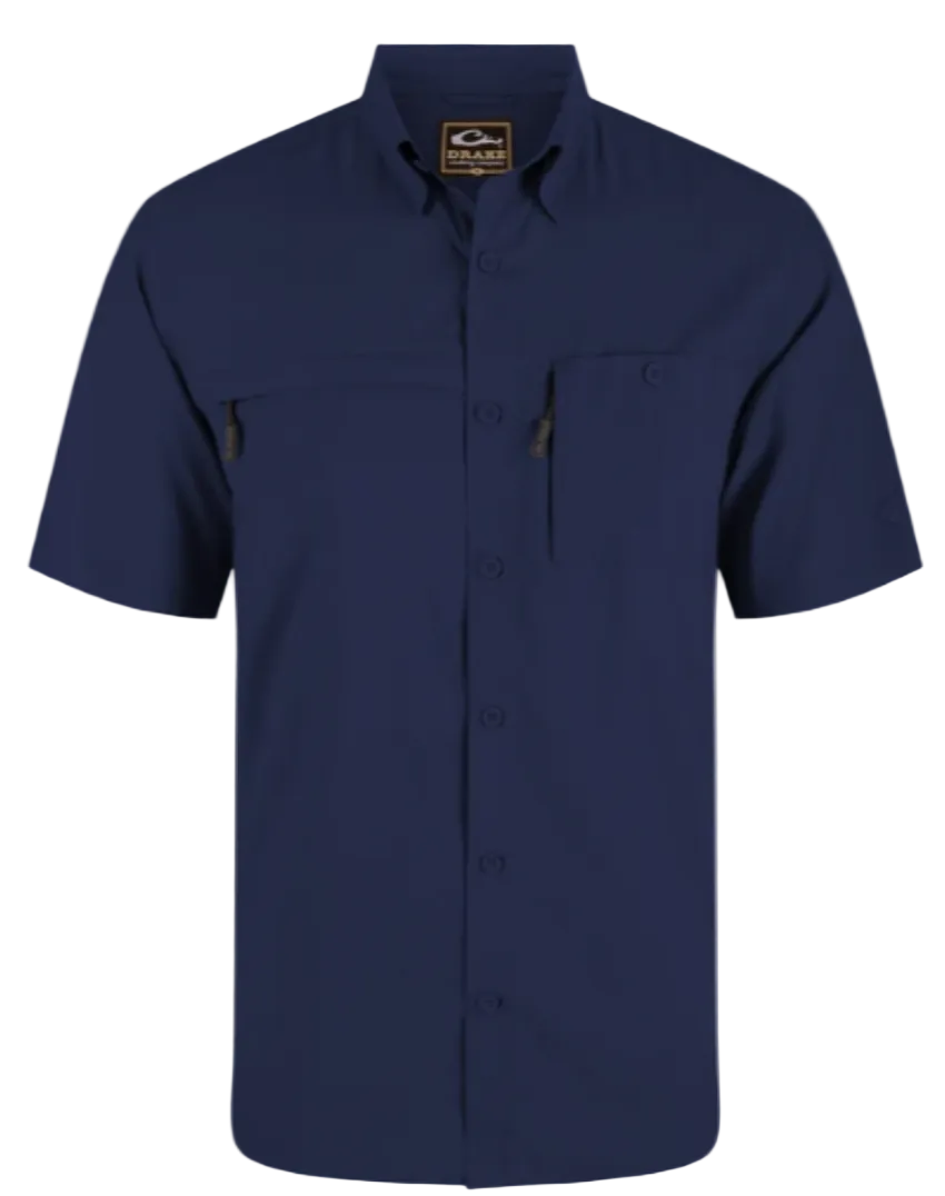 Drake Men's Americana 8-Shot Flyweight SS Shirt Navy