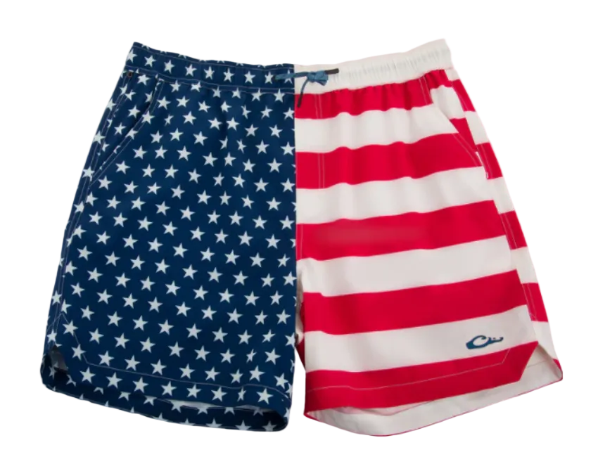 Drake Men's Americana Lake Shore Dock Shorts American Flag