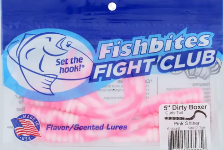 Fishbites Fight Club 5" Dirty Boxer Curly Tail Pink Shiner