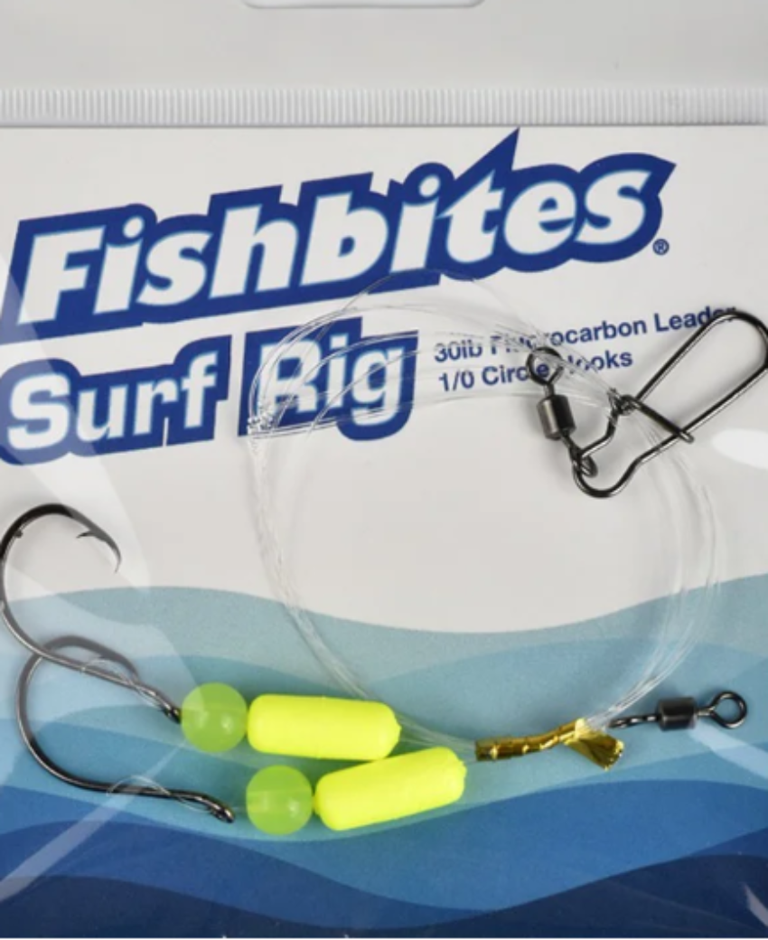 Fishbites Surf Rigs 2pk Chartreuse